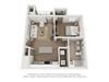 1x1 floor plan with patio